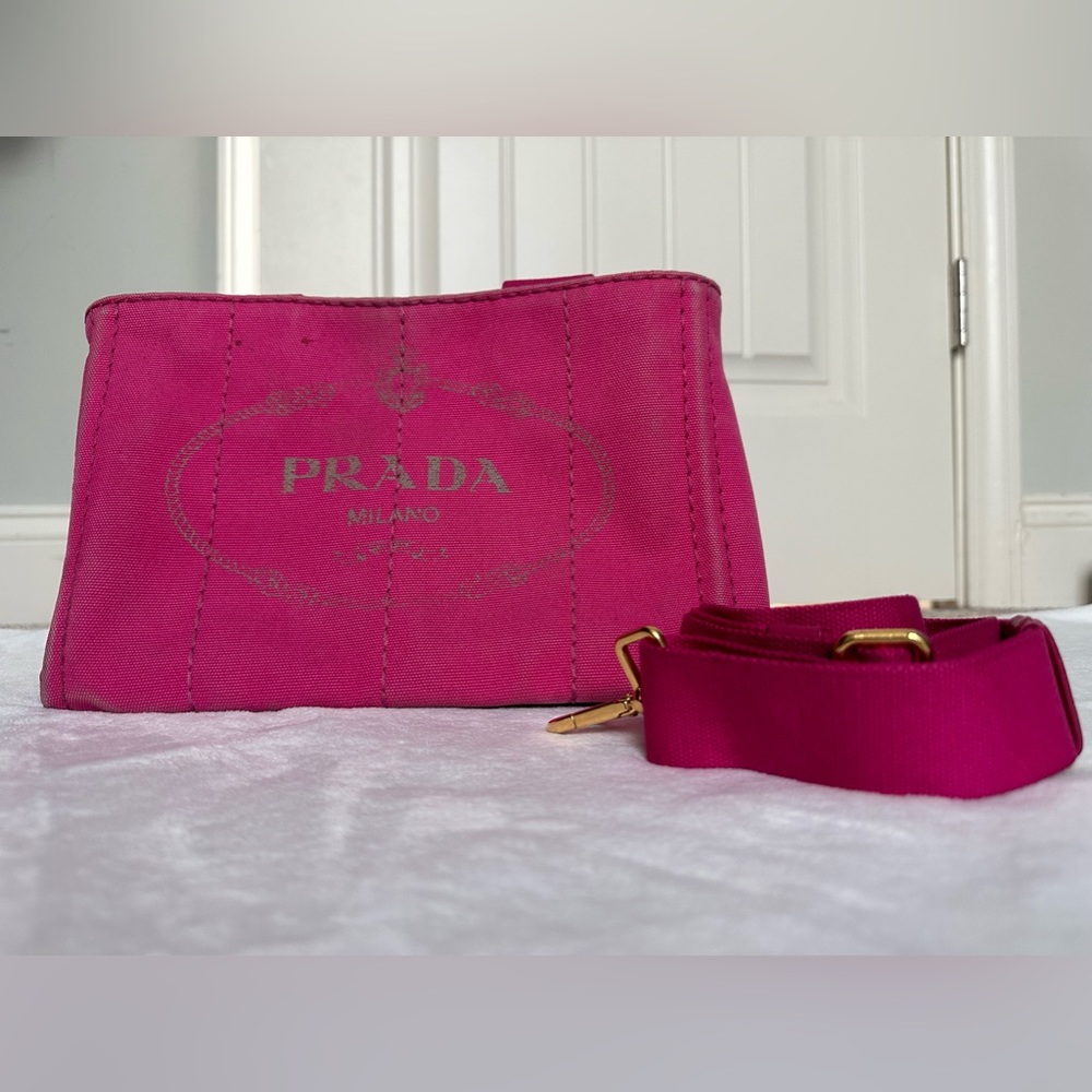 Prada Canapa mini tote in Pink